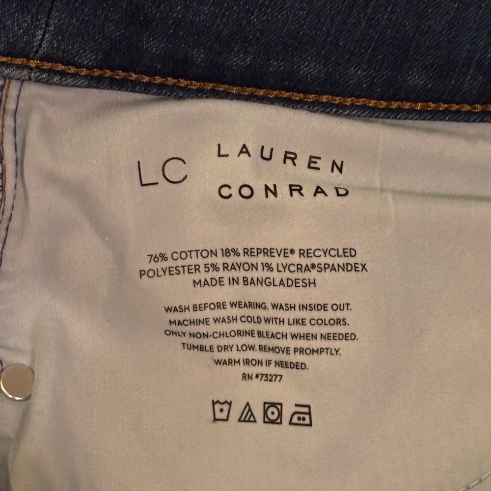 Lauren Conrad Button-Fly Jeans Dark Wash Distressed Size 22W - Picture 4 of 4
